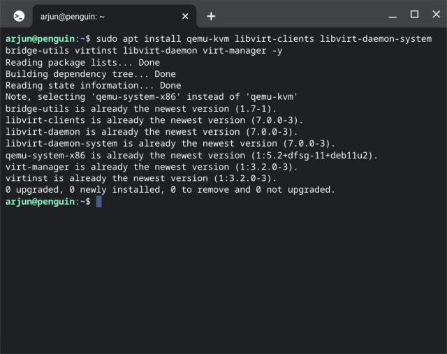 QEMU మరియు వర్చువల్ మెషిన్ మేనేజర్ని సెటప్ చేయండి